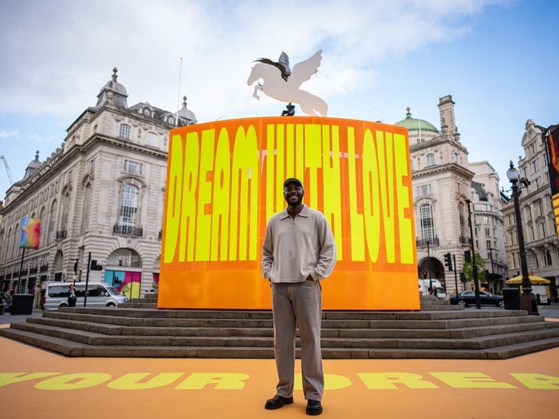 Artist Yinka Ilori transforms Piccadilly Circus with vibrant installation